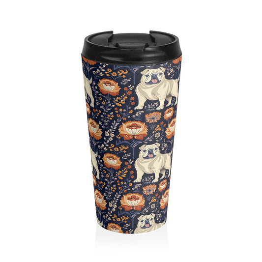 Bulldog Blossom Bonanza Stainless Steel Travel Mug