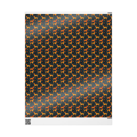 Dapper Dachshund Noir Glow Wrapping Paper