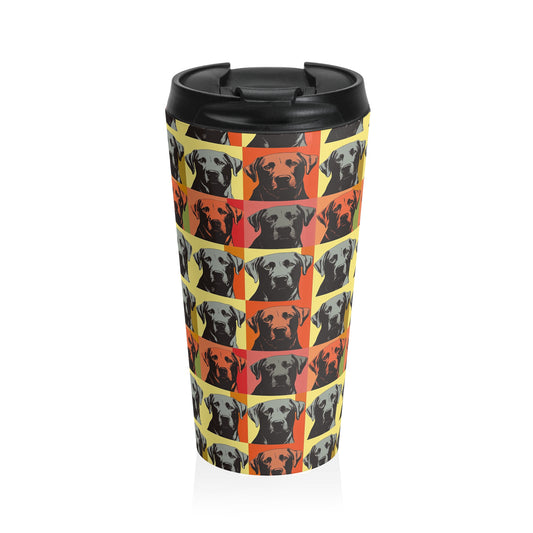 Whimsical Warhol Labrador Stainless Steel Travel Mug