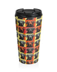 Whimsical Warhol Labrador Stainless Steel Travel Mug