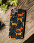 Dapper Dachshund Noir Glow Slim Phone Cases