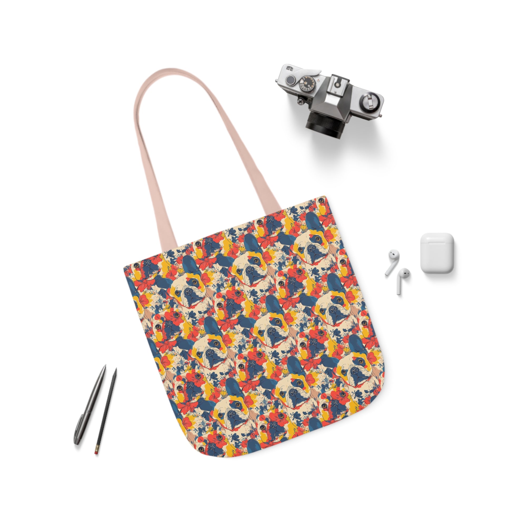 Bloom Pup Frenchietastic Splatter Canvas Tote Bag