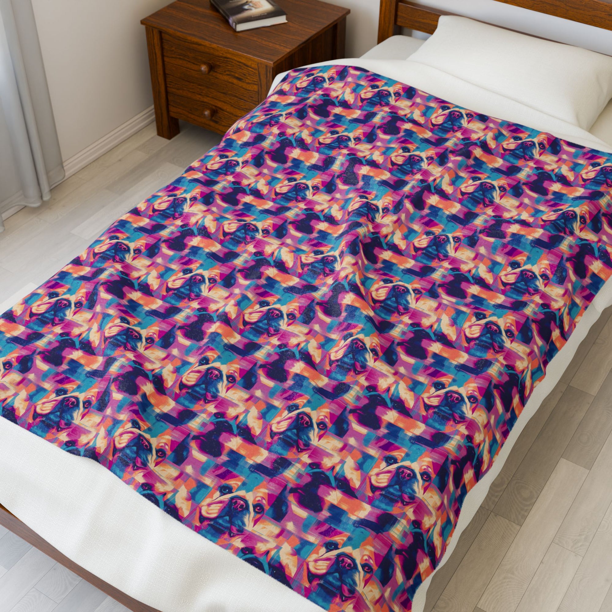 Dazzling Bulldog Chic Velveteen Plush Blanket