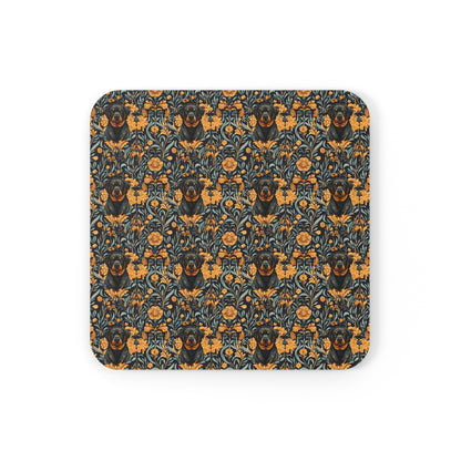 Ruffle Rottie Glamourific Cork Back Coaster