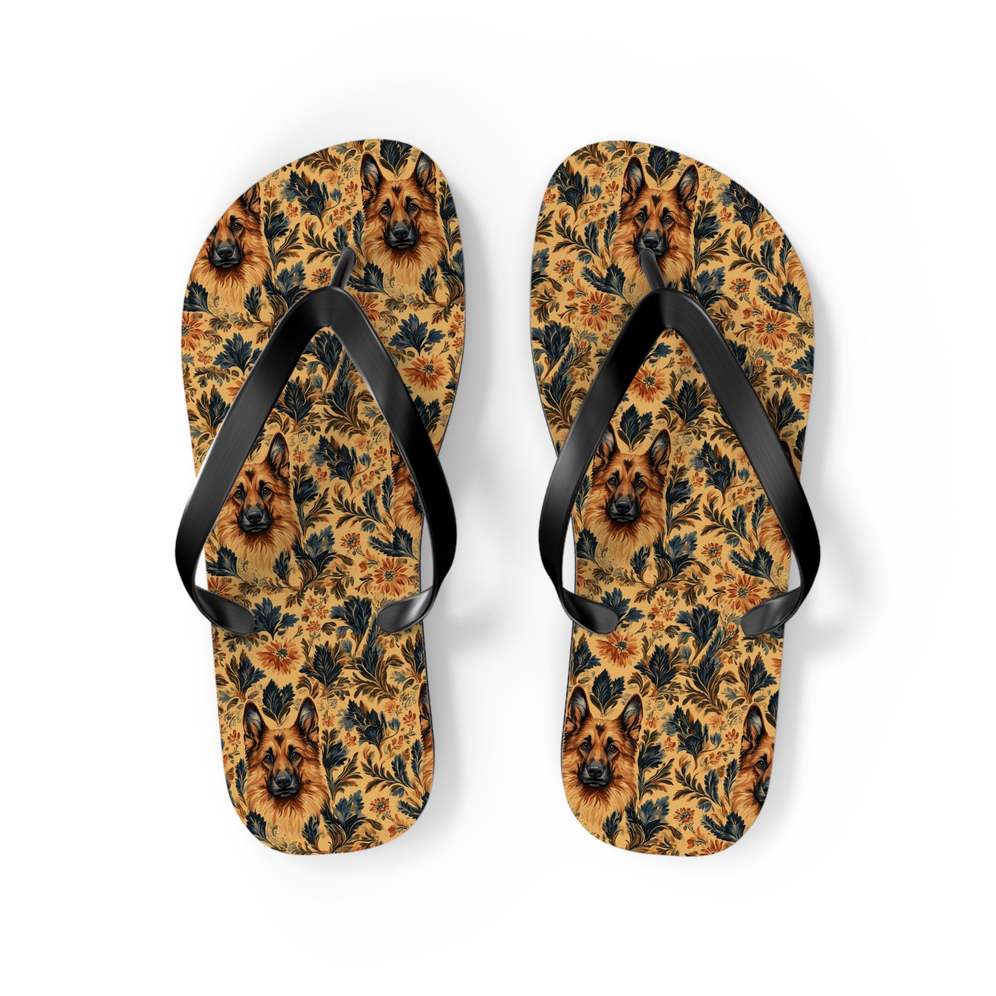 Autumnal German Shepherd Glamour Flip Flops