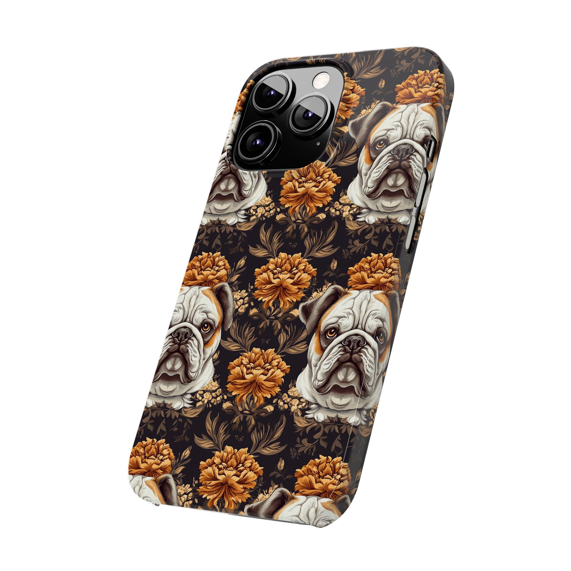 Bloomingly Bulldogistic Bouquet Slim Phone Cases