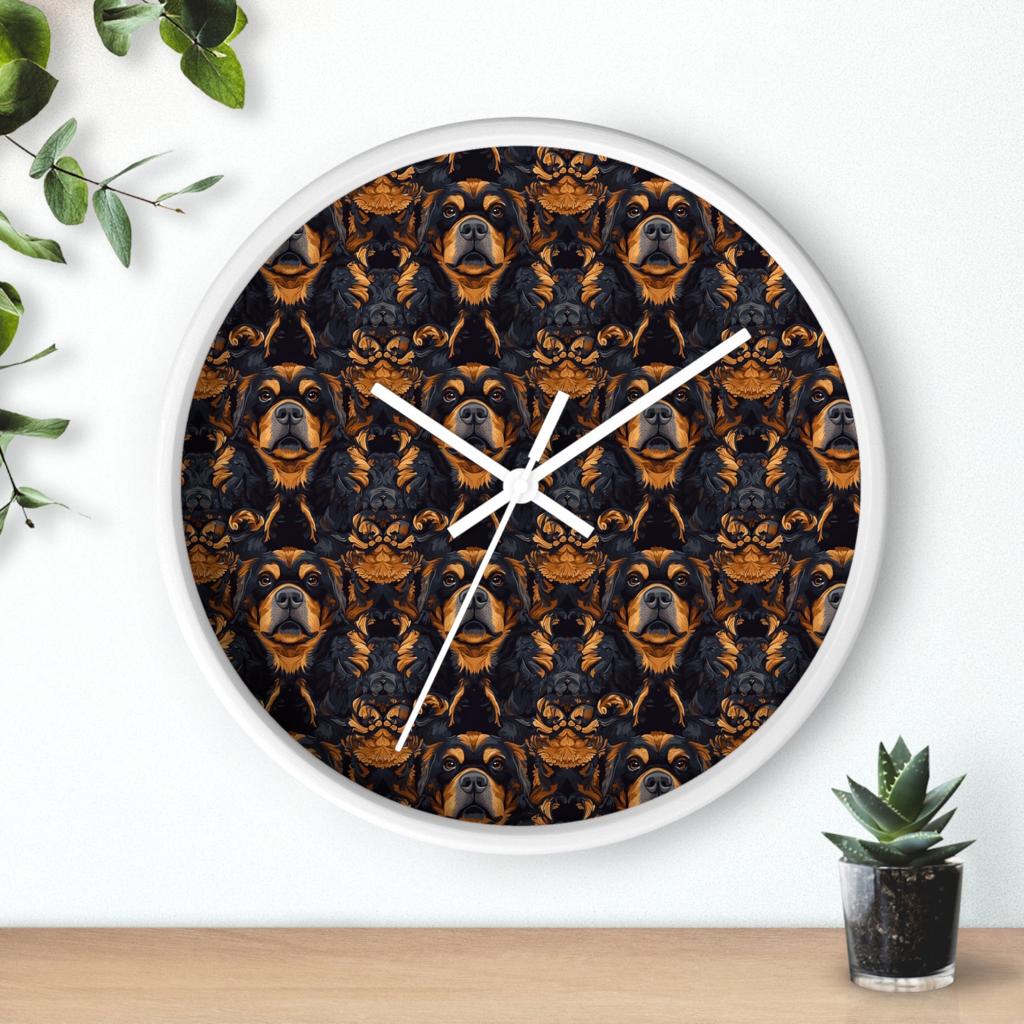 Modern Rottweiler Royalty Wall Clock