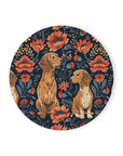 Floral Pawsome Dachsund Delight Cork Back Coaster