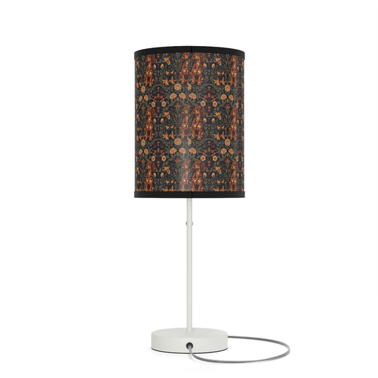 Dapper Dachshund Embroidery Elegance Lamp on a Stand