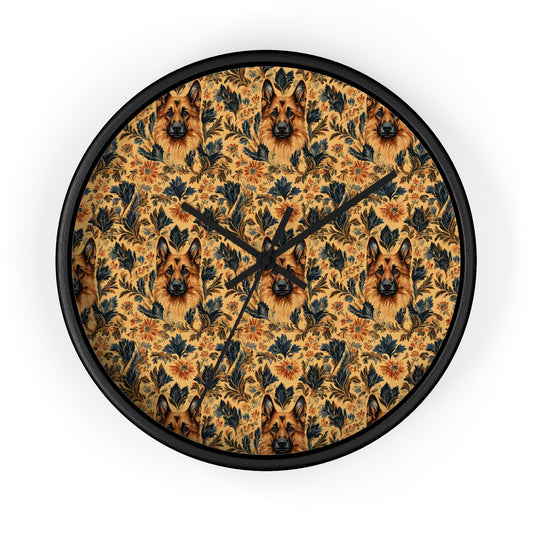 Autumnal German Shepherd Glamour Wall Clock