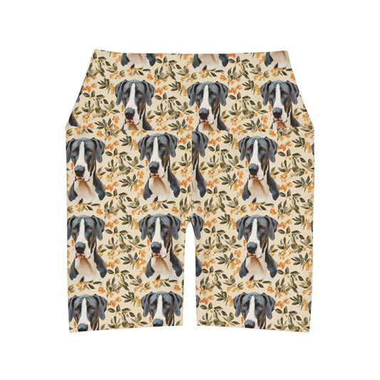 Majestic Great Dane Meadow High Waisted Yoga Shorts