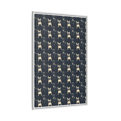 Frenchie Celestial Soar Matte Canvas, Framed