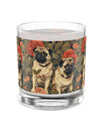 Blooming Pug Paradise Rocks Glass