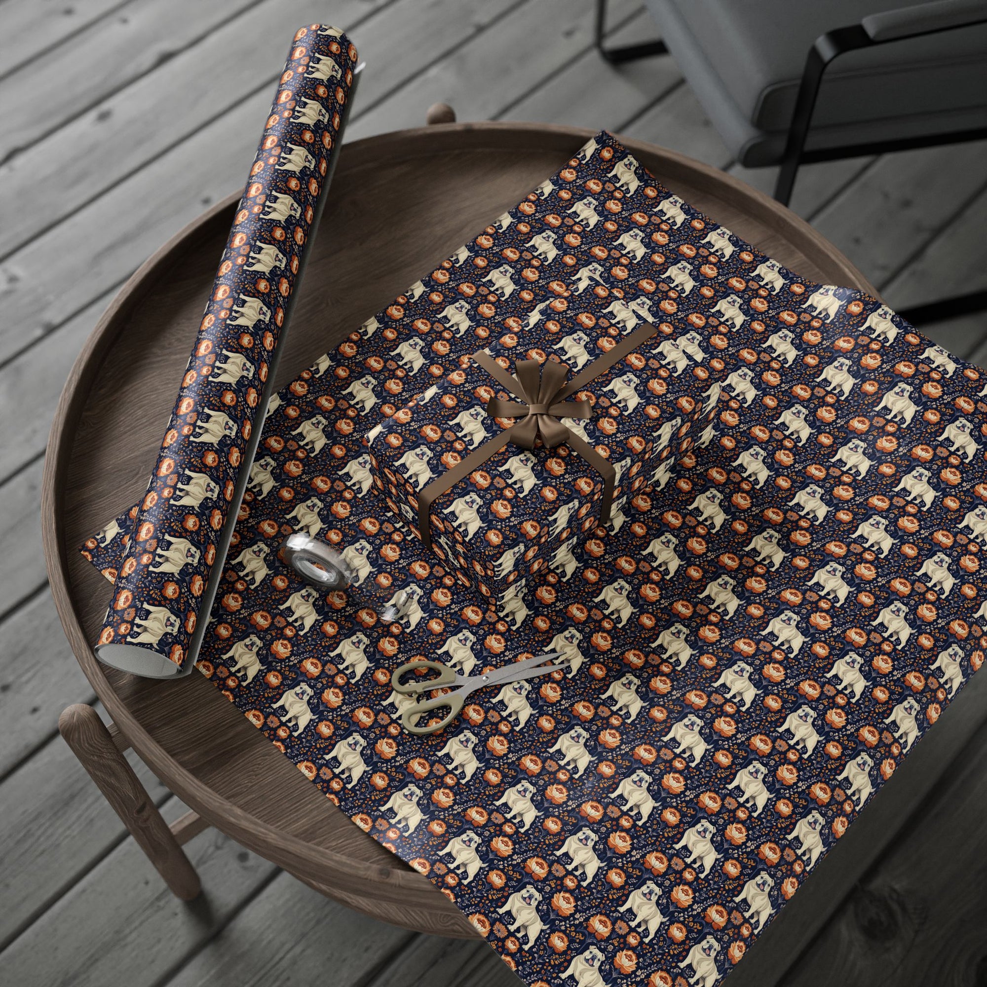 Bulldog Blossom Bonanza Wrapping Paper