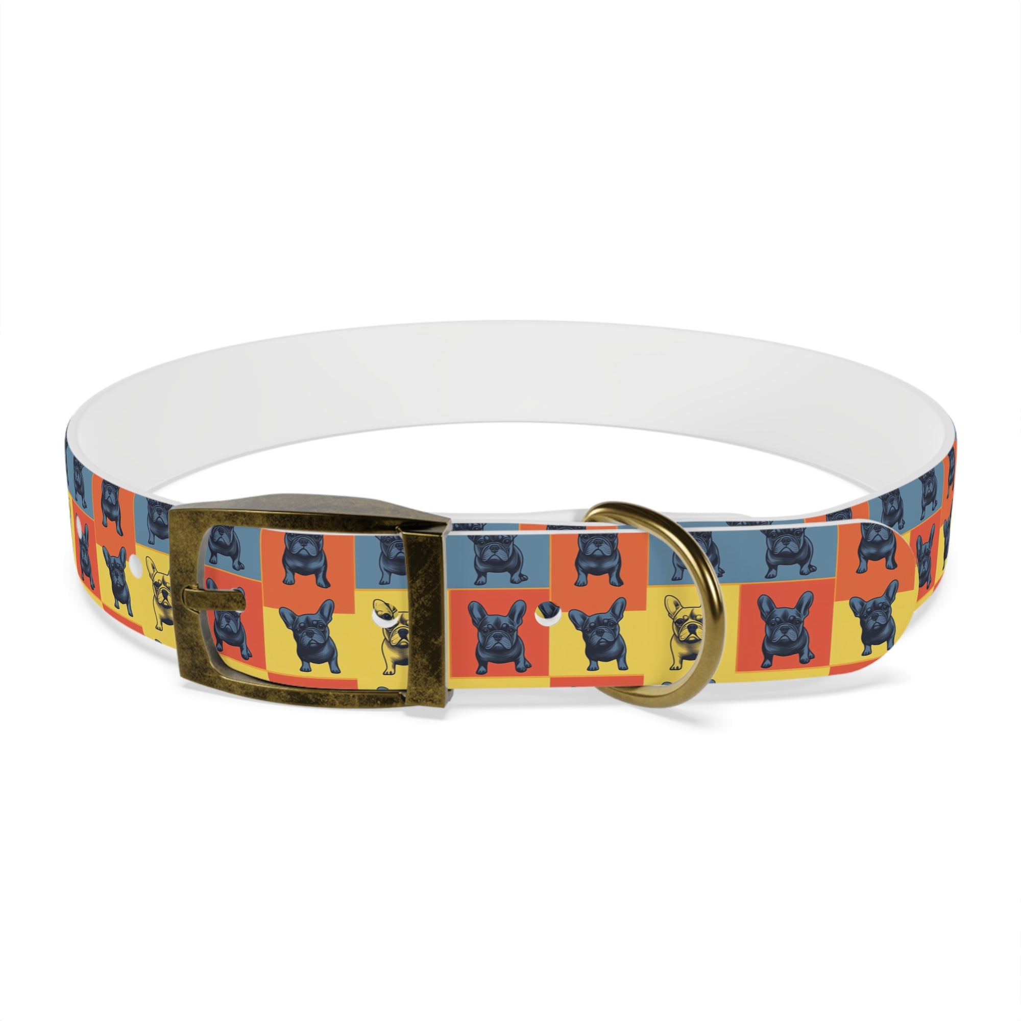 Frenchie Pop Art Pawfection Grid Dog Collar