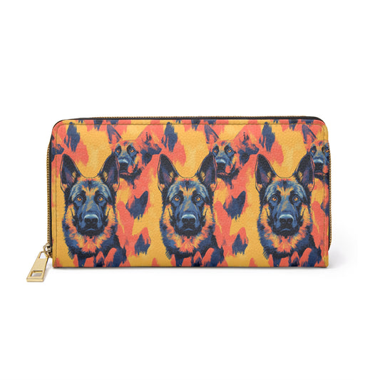 Impressionistic German Shepherds Zipper Wallet