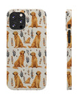 Golden Glamour Paws - Luxe Licks for Regal Retrievers Slim Phone Cases