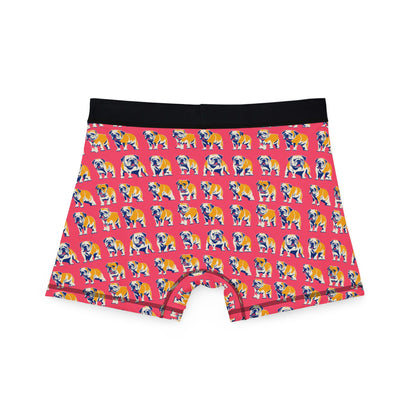 Bubblegum Glamour Bulldog Bouquet Men's Boxers