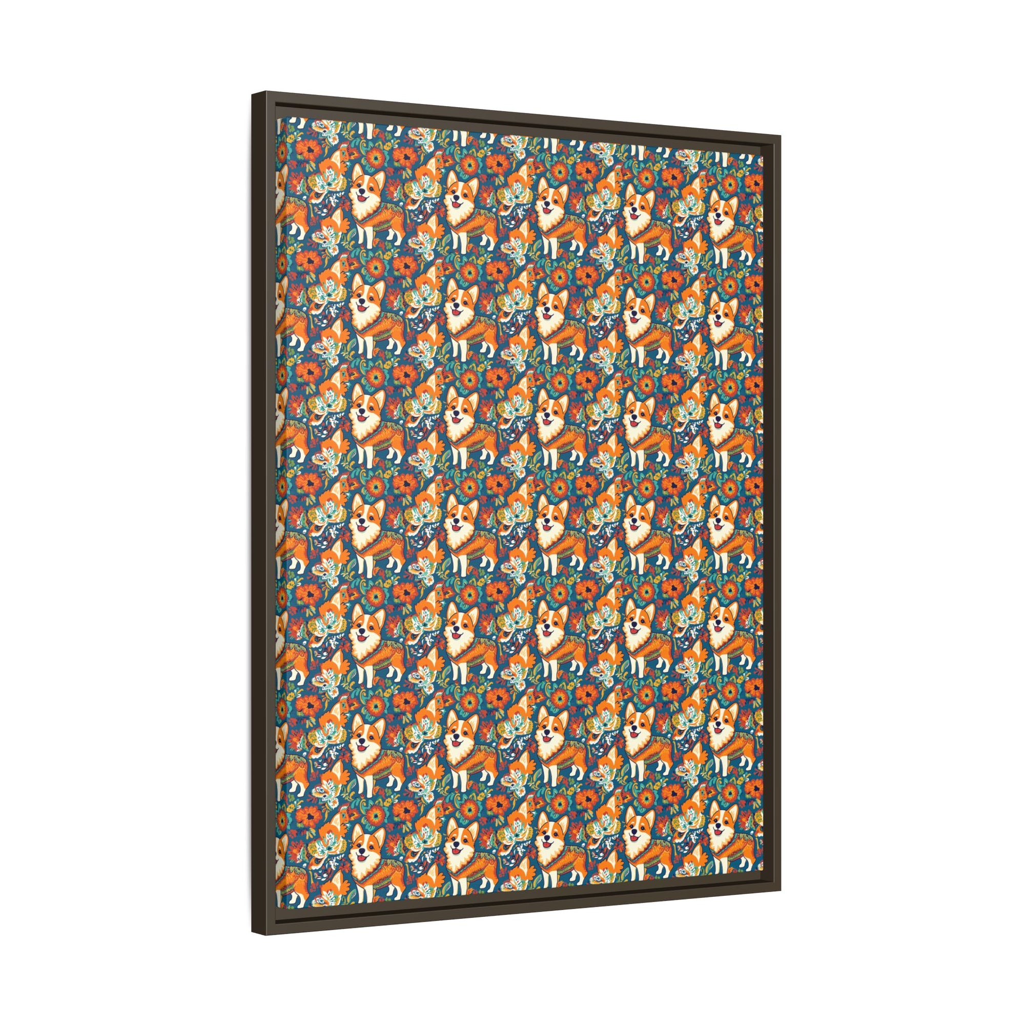 Corgi Carnival Couture Matte Canvas, Framed