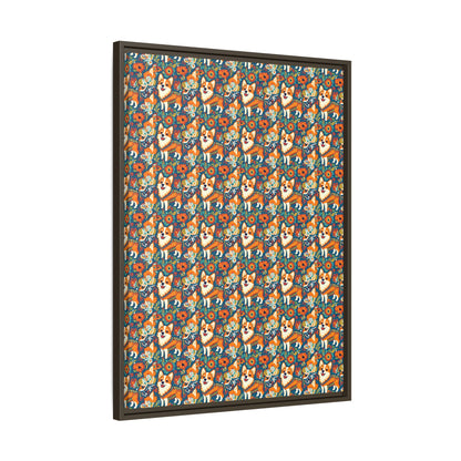 Corgi Carnival Couture Matte Canvas, Framed