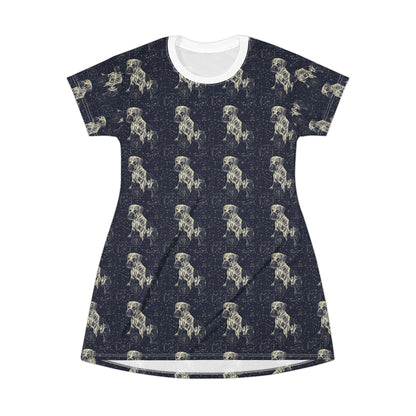 Celestial Boxer Bliss T-Shirt Dress