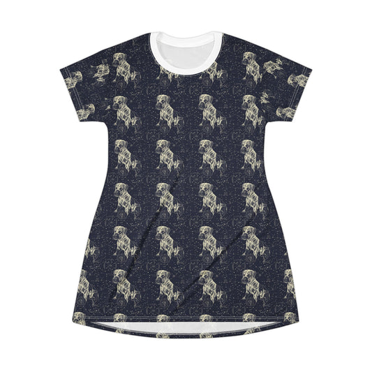 Celestial Boxer Bliss T-Shirt Dress