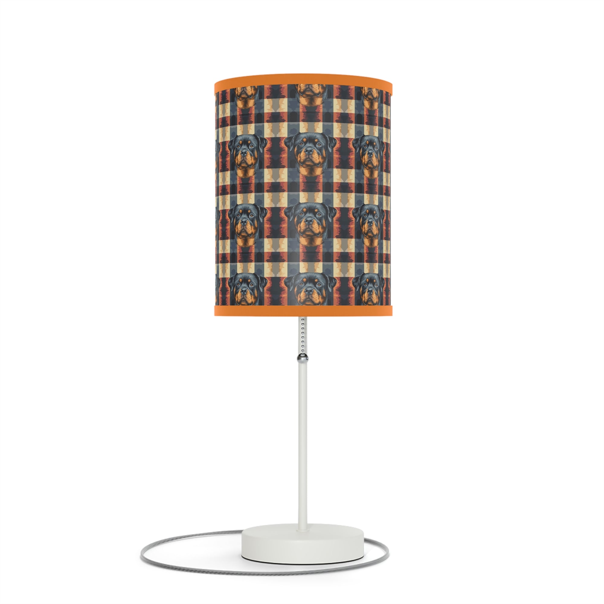 Pawsome Rottweiler Royalty Plaid Lamp on a Stand