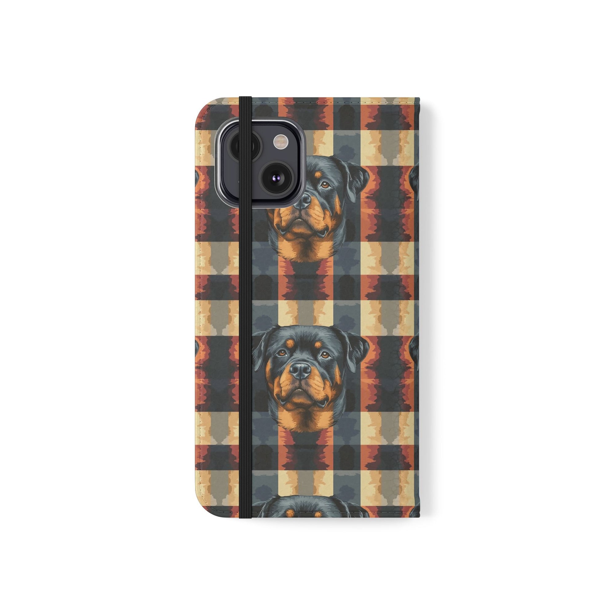 Pawsome Rottweiler Royalty Plaid Flip Cases