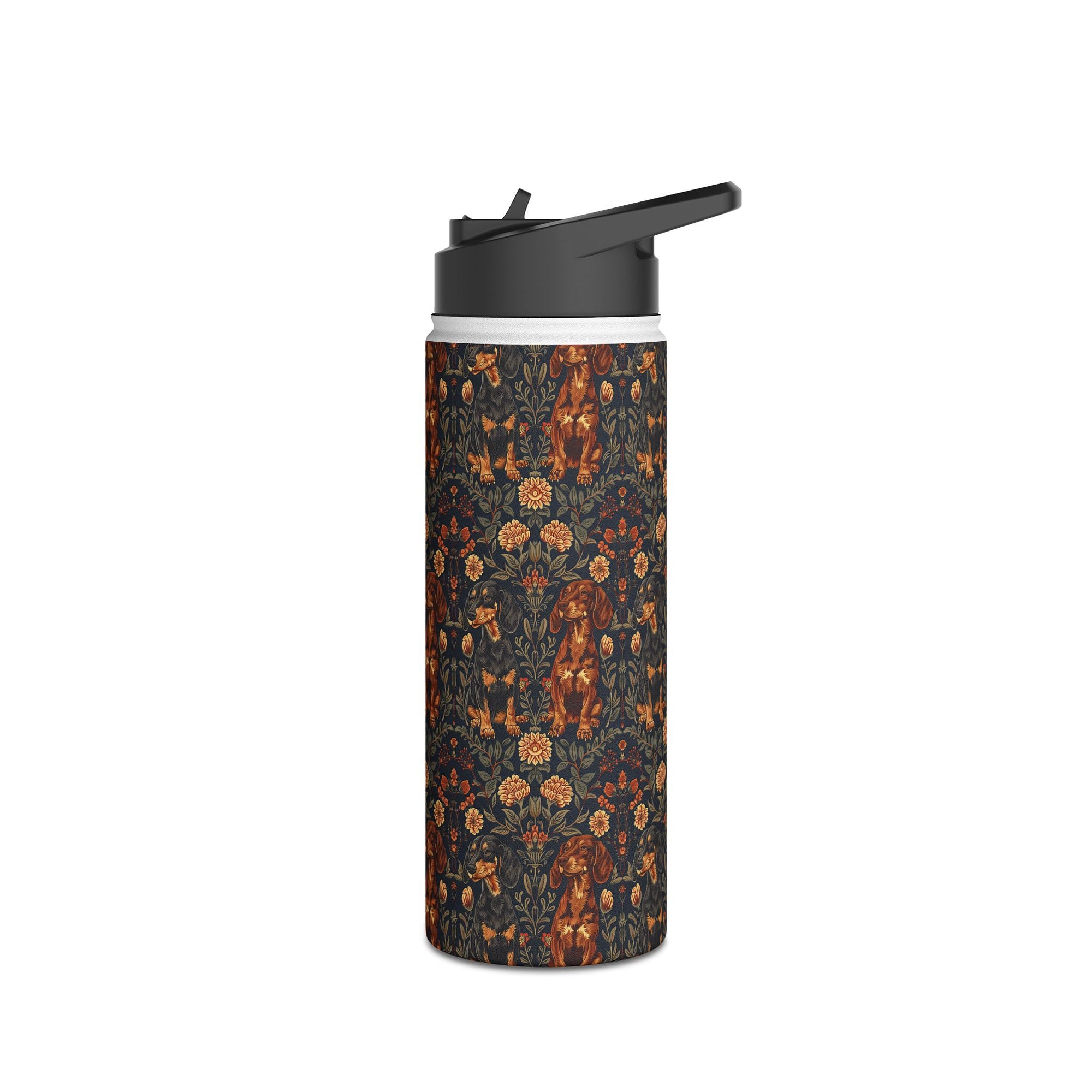 Dapper Dachshund Embroidery Elegance Stainless Steel Water Bottle