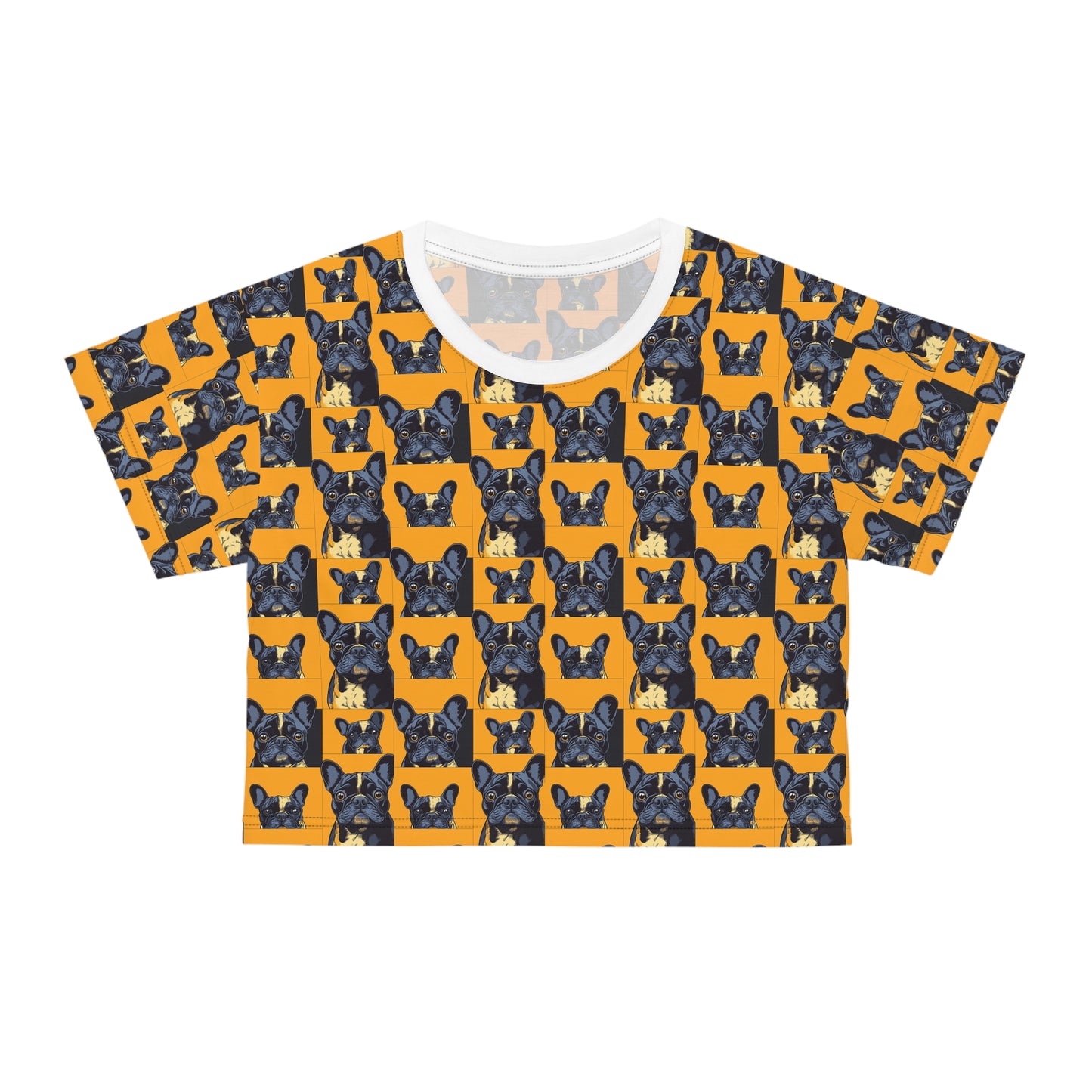 Frenchie Pawsitively Pawsome Peek-a-Boo Perfection Crop Tee