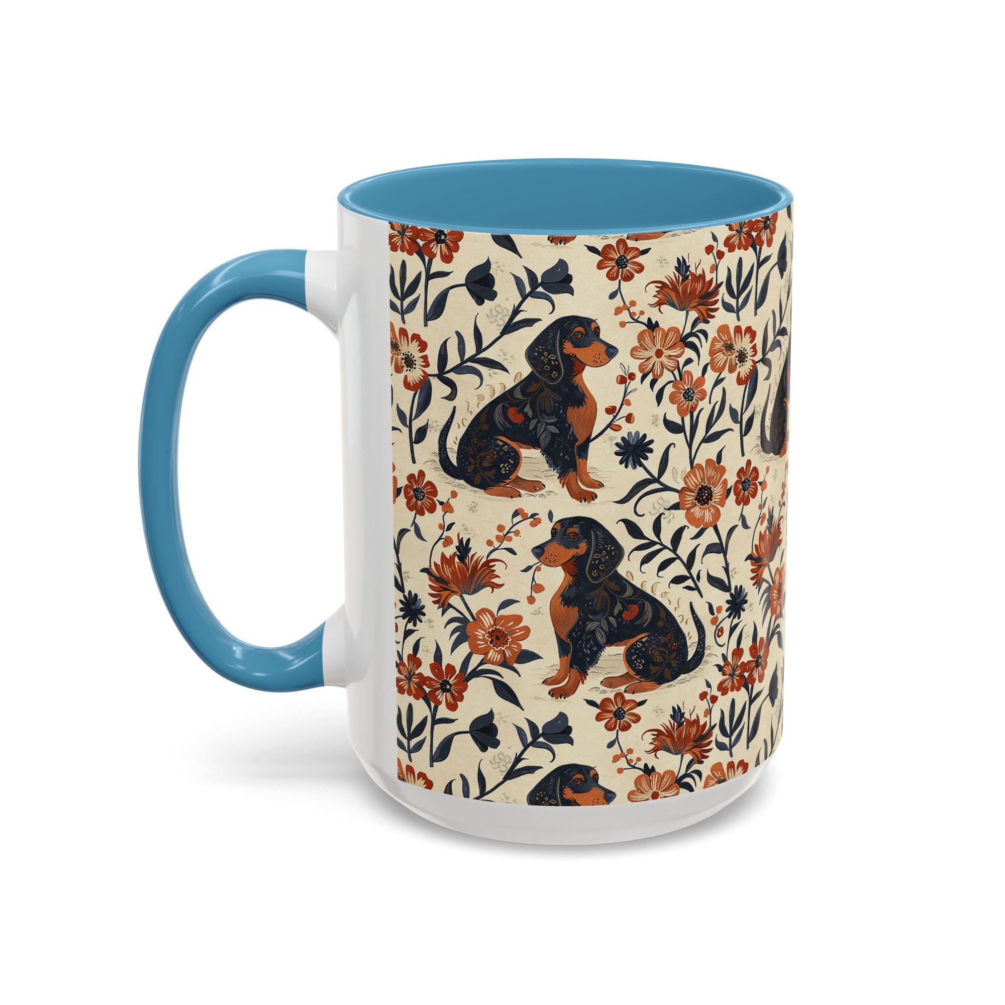 Blossoming Dachshunds Delight Accent Coffee Mug