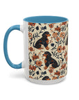 Blossoming Dachshunds Delight Accent Coffee Mug