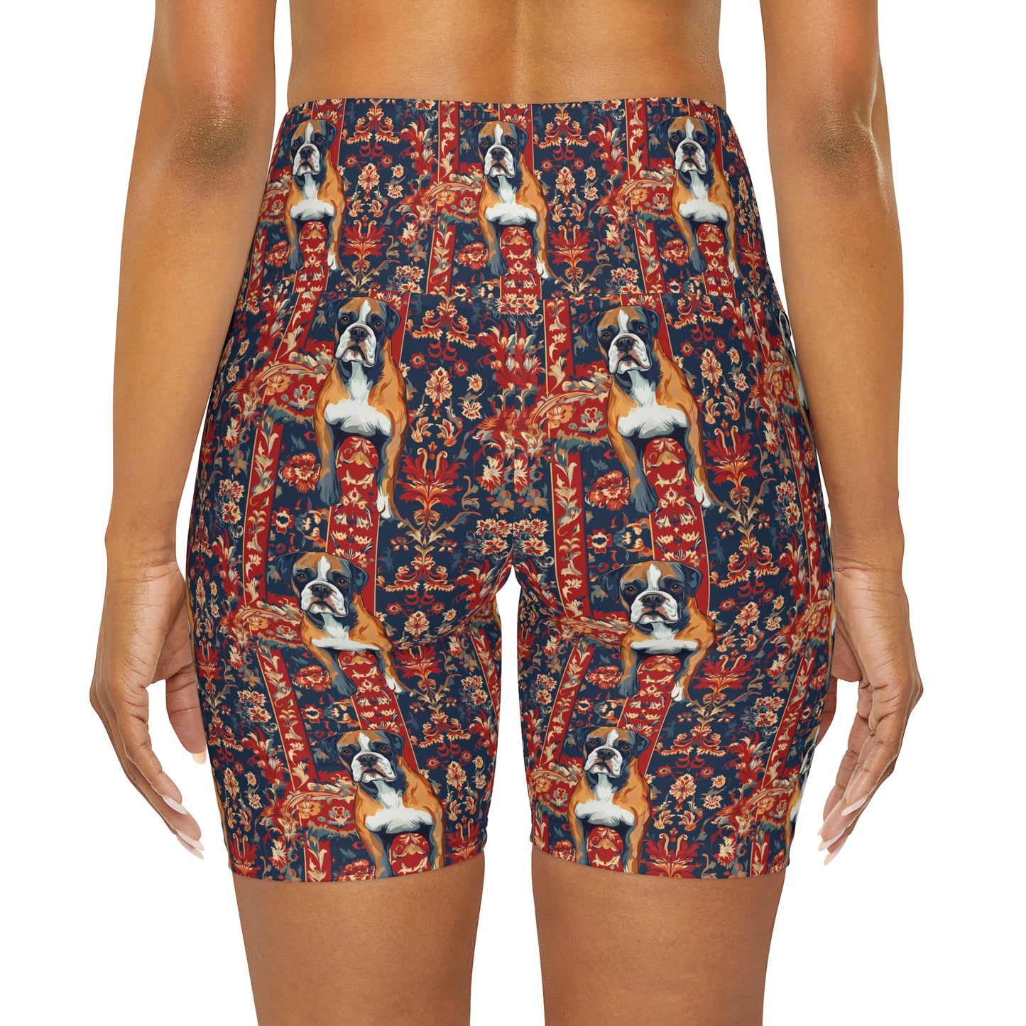 Boxer Blossom Tapestry Delight High Waisted Yoga Shorts