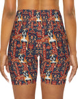 Boxer Blossom Tapestry Delight High Waisted Yoga Shorts