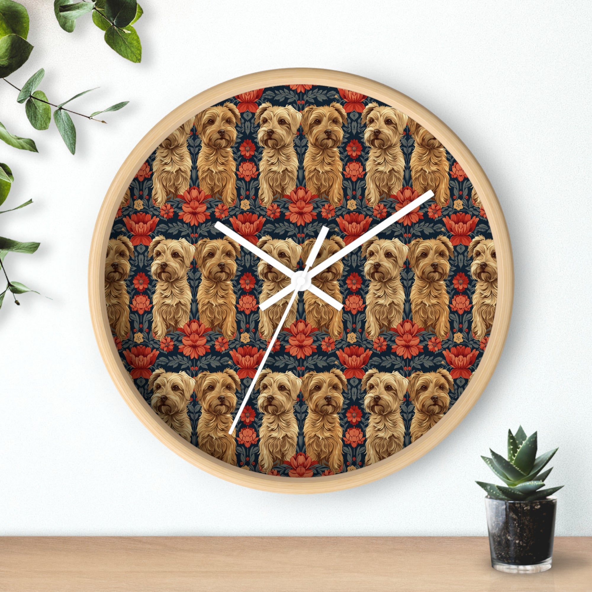 Yorkie Charm Twins Wall Clock