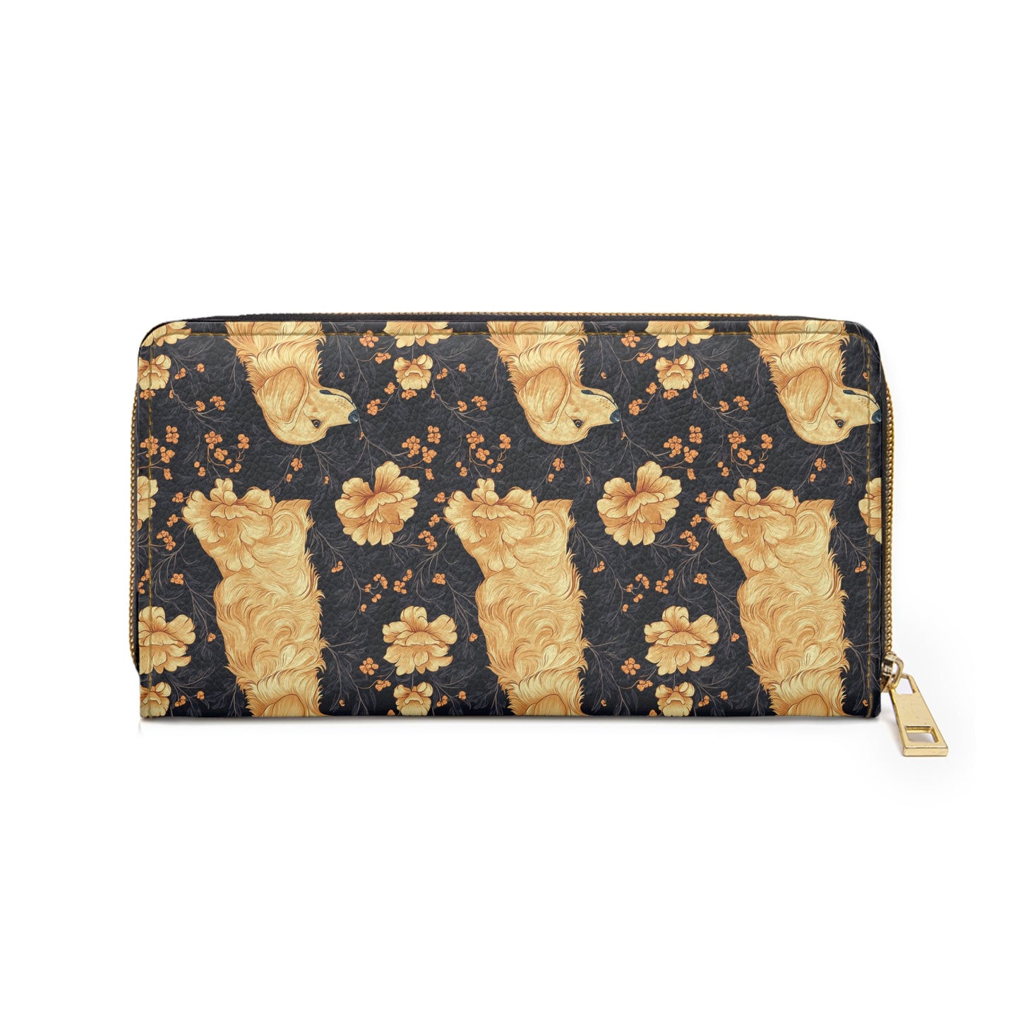 Golden Paws Floral Frenchie Zipper Wallet