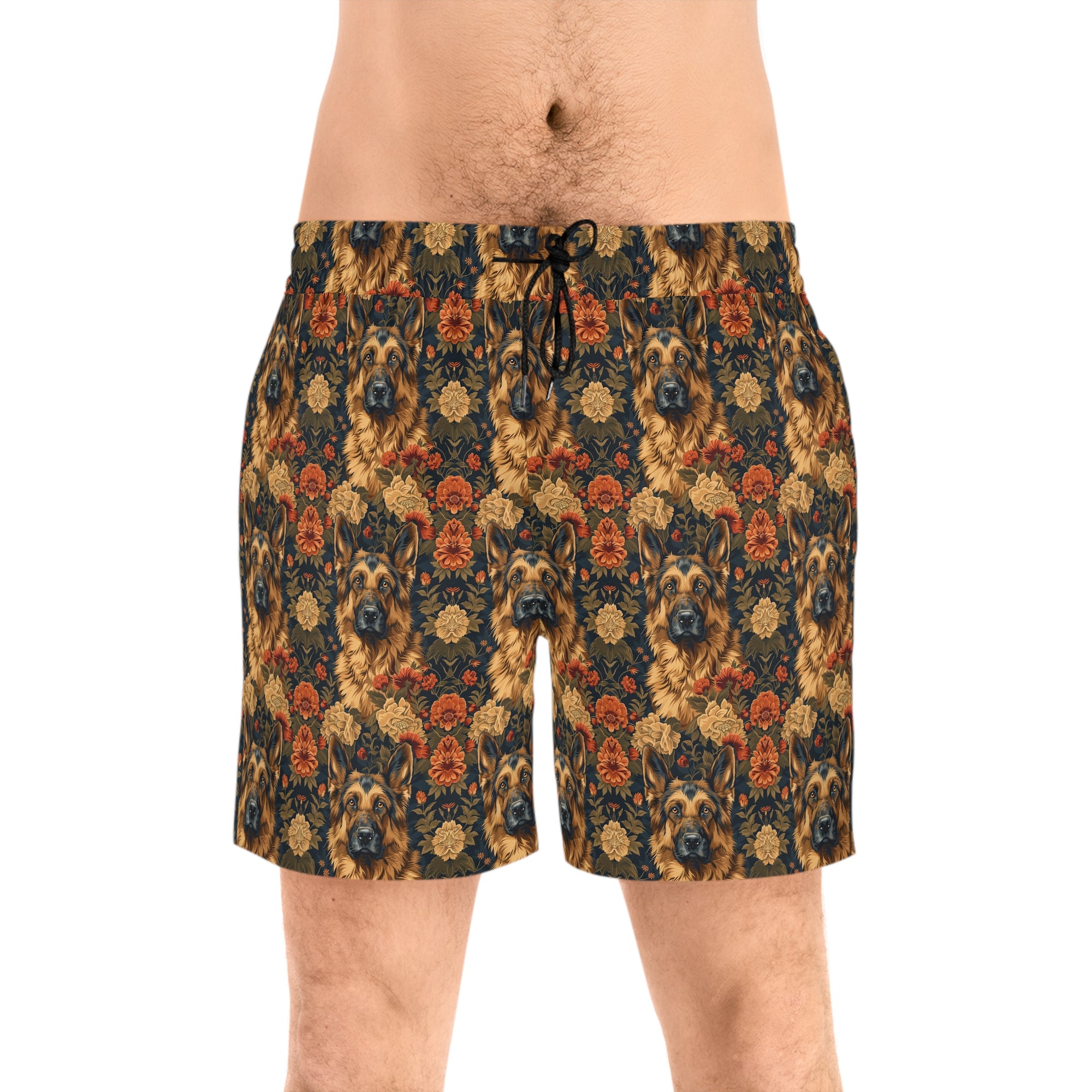 WhimsiWooly Shepherd Spritz Men&#39;s Mid-Length Swim Shorts