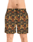 WhimsiWooly Shepherd Spritz Men's Mid-Length Swim Shorts