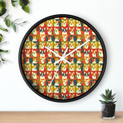 Corgi Chic Popart Pup Wall Clock