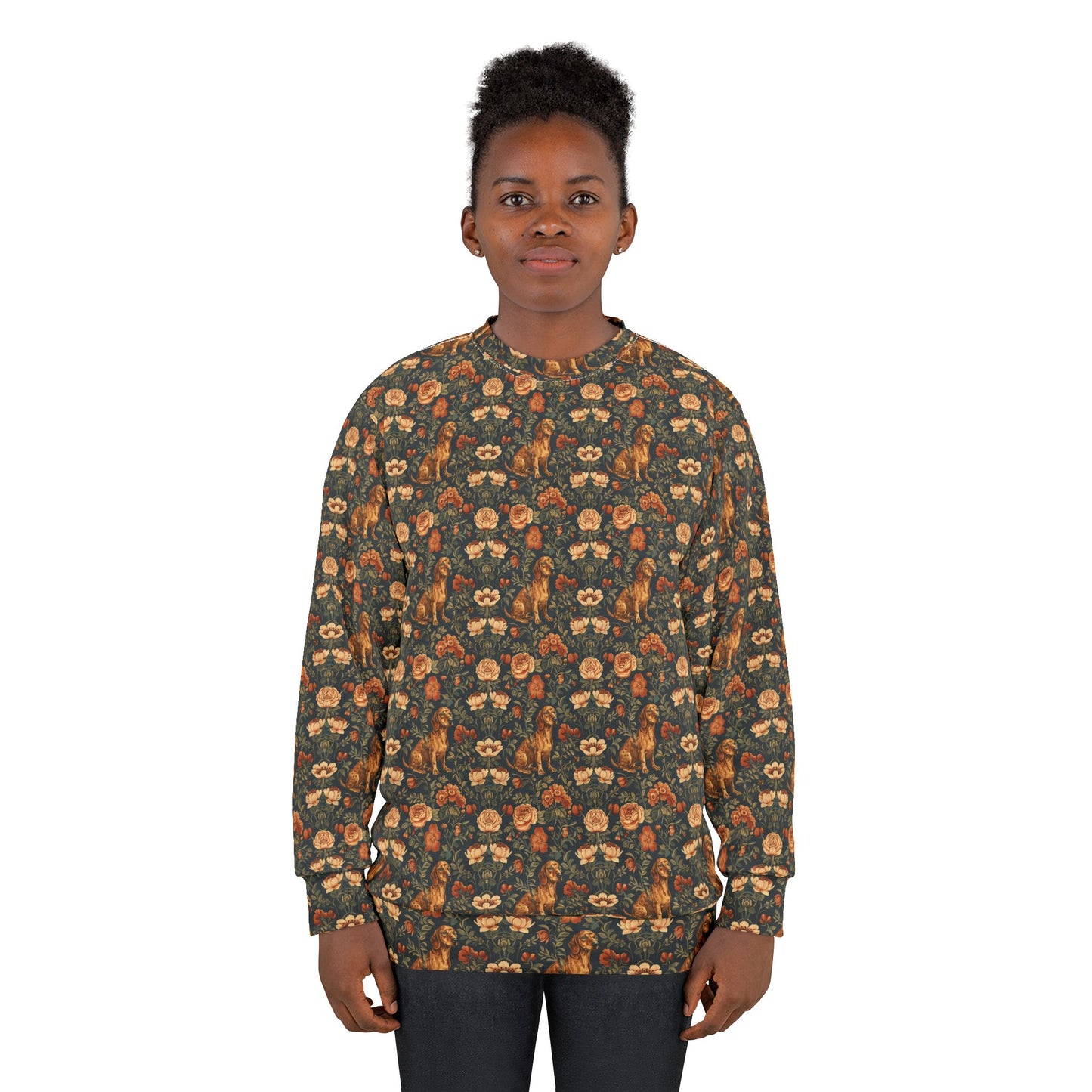 Dazzling Dachsund Blossoms & Foliage Unisex Sweatshirt