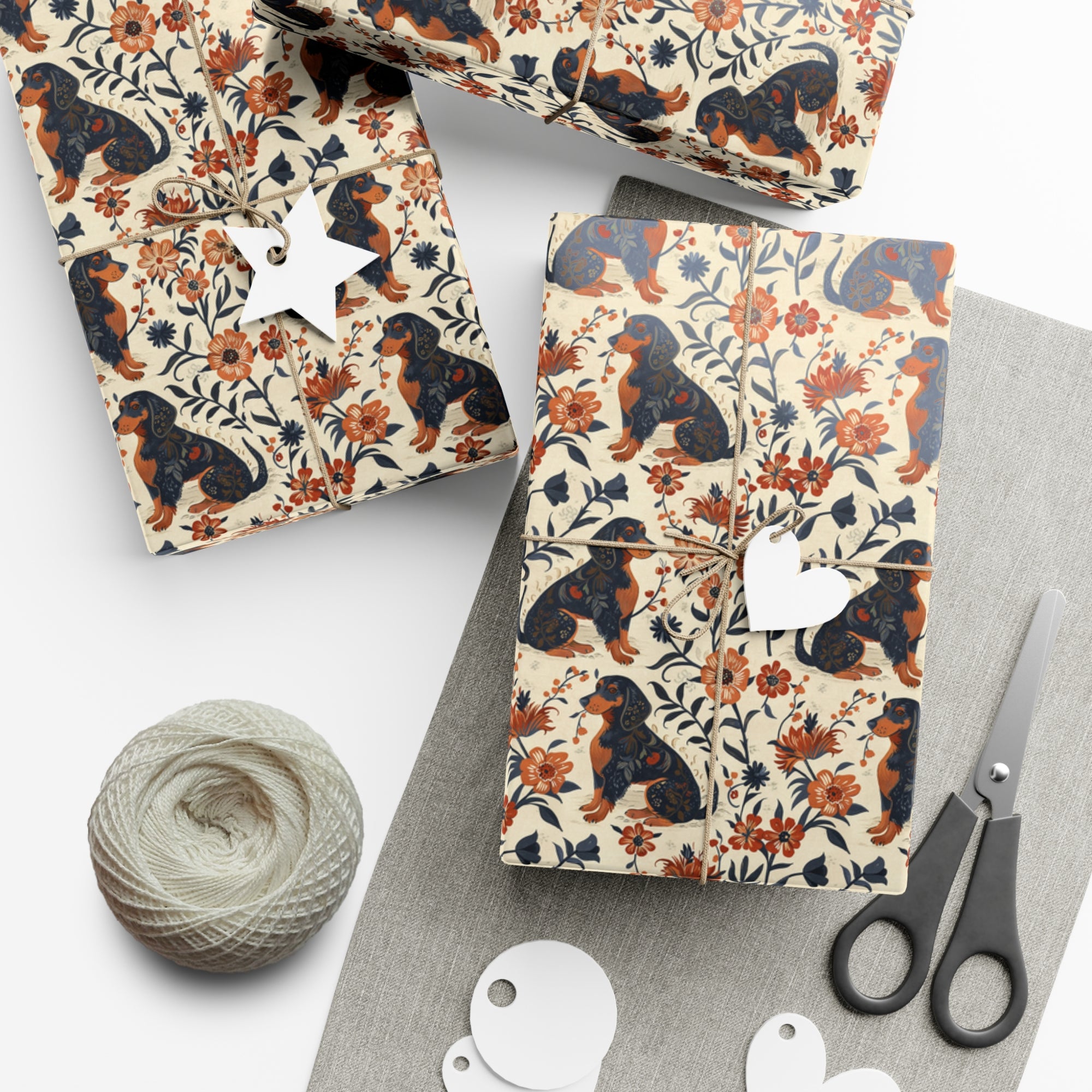 Blossoming Dachshunds Delight Gift Wrap Papers