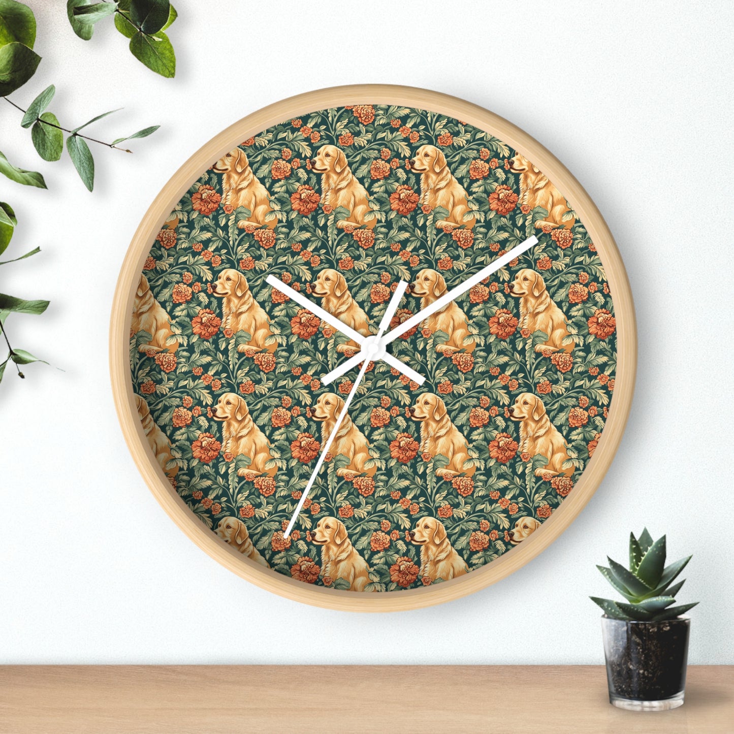 Blooming Goldie Glam Wall Clock