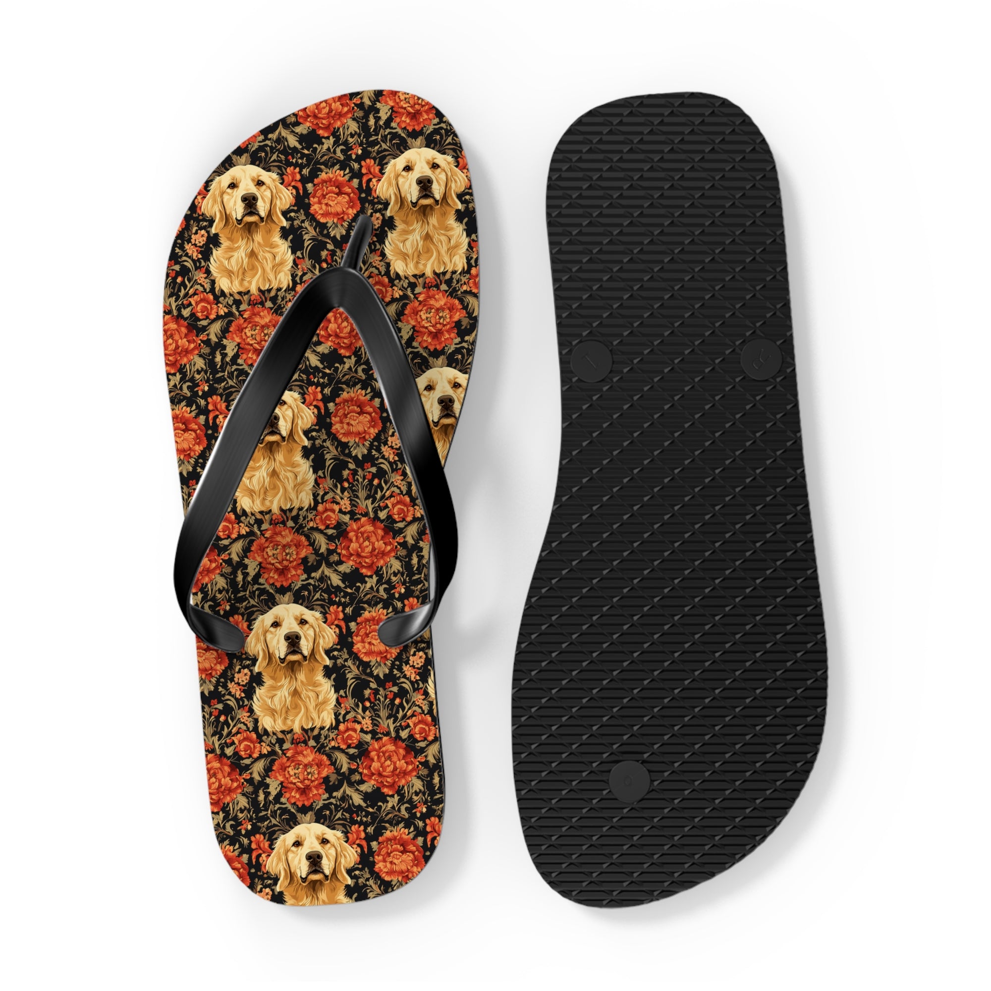 Golden Pawsatronic Tapestry Flip Flops