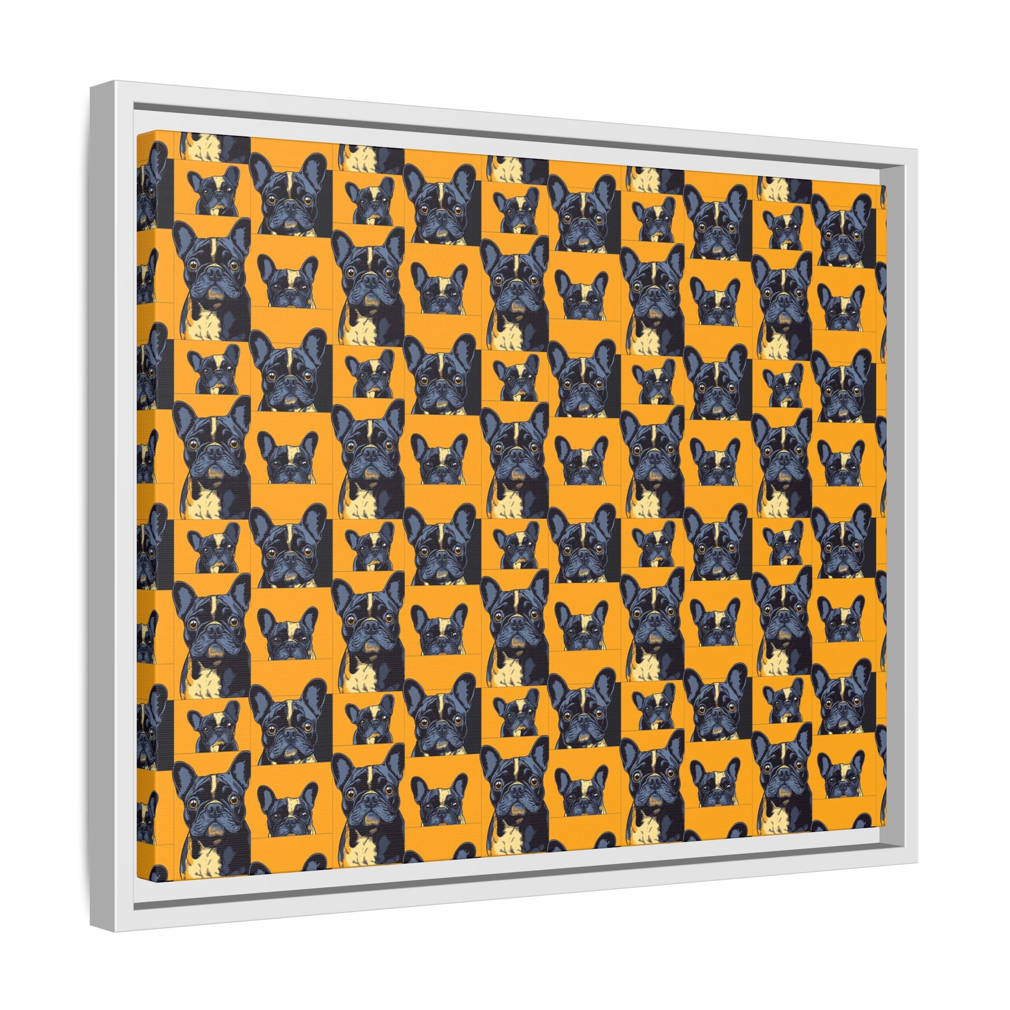 Frenchie Pawsitively Pawsome Peek-a-Boo Perfection Matte Canvas, Framed