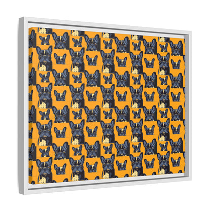 Frenchie Pawsitively Pawsome Peek-a-Boo Perfection Matte Canvas, Framed