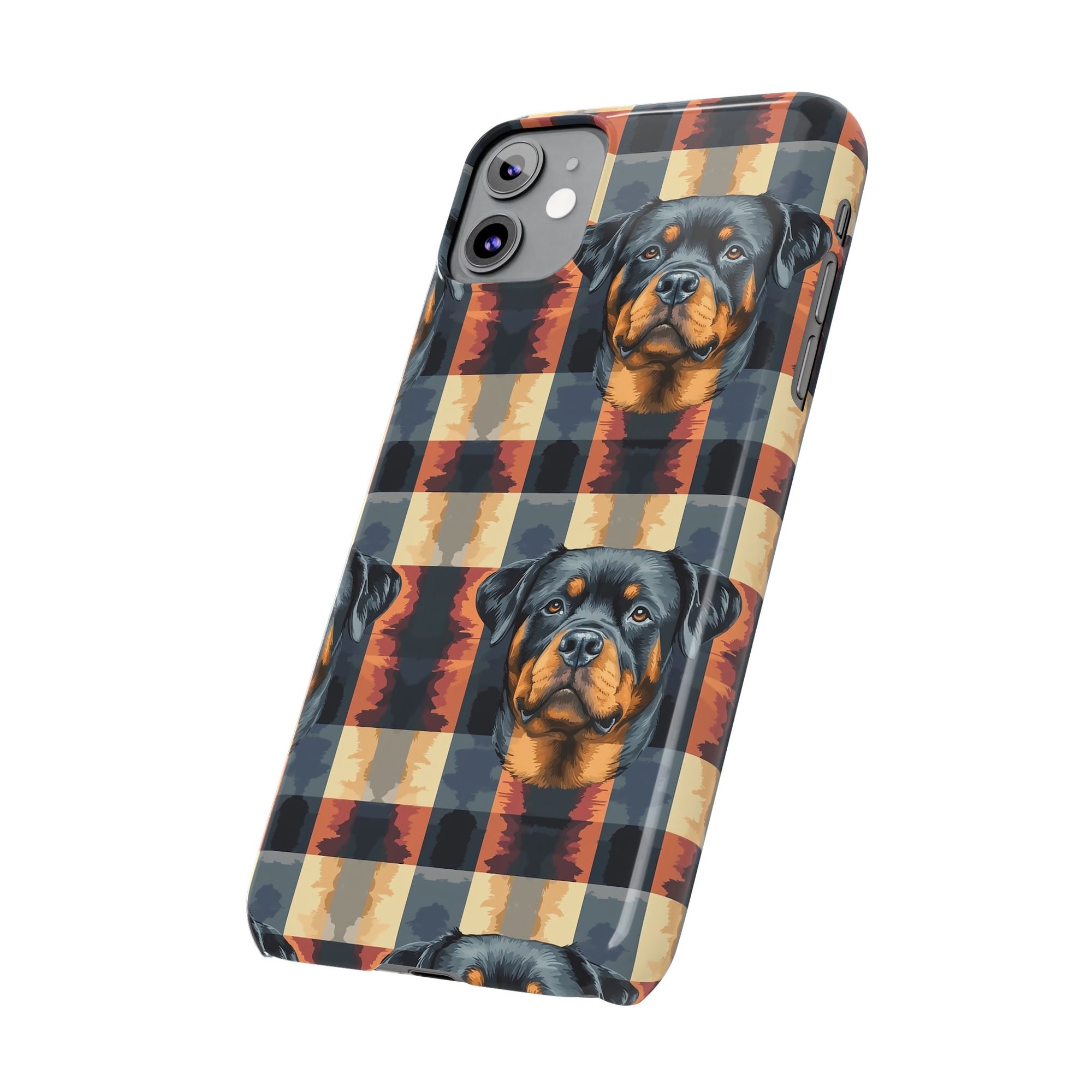 Pawsome Rottweiler Royalty Plaid Slim Phone Cases