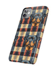 Pawsome Rottweiler Royalty Plaid Slim Phone Cases