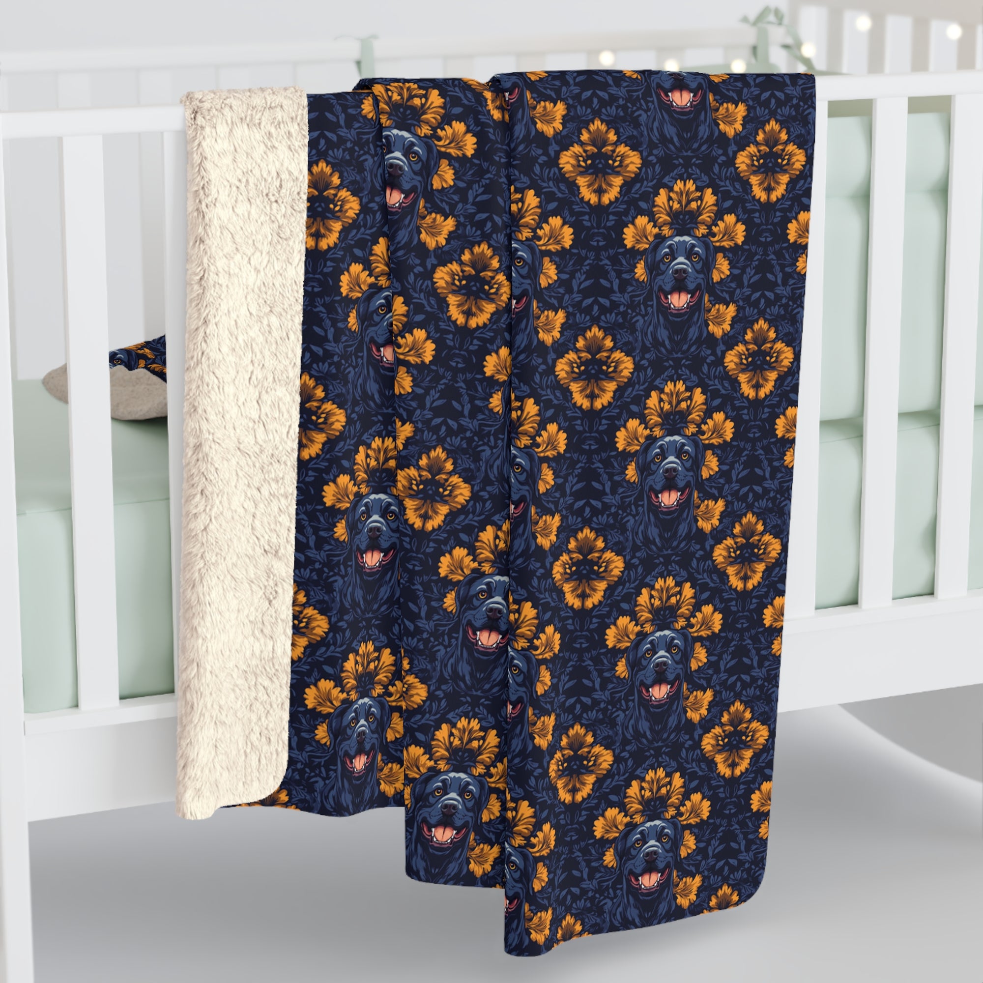 Royal Rottweiler Regalia Sherpa Fleece Blanket