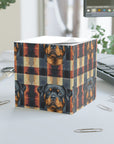 Pawsome Rottweiler Royalty Plaid Note Cube