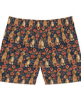 Floral Pawsome Dachsund Delight Men's Mid-Length Swim Shorts